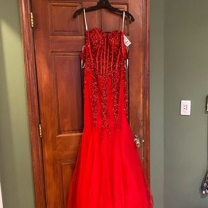 Jovani Red Mermaid Gown